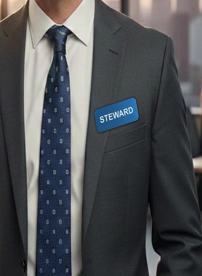 All Quality Badges Steward 1 x 3" Name Tag, Blue (3 Pack) - Image 5