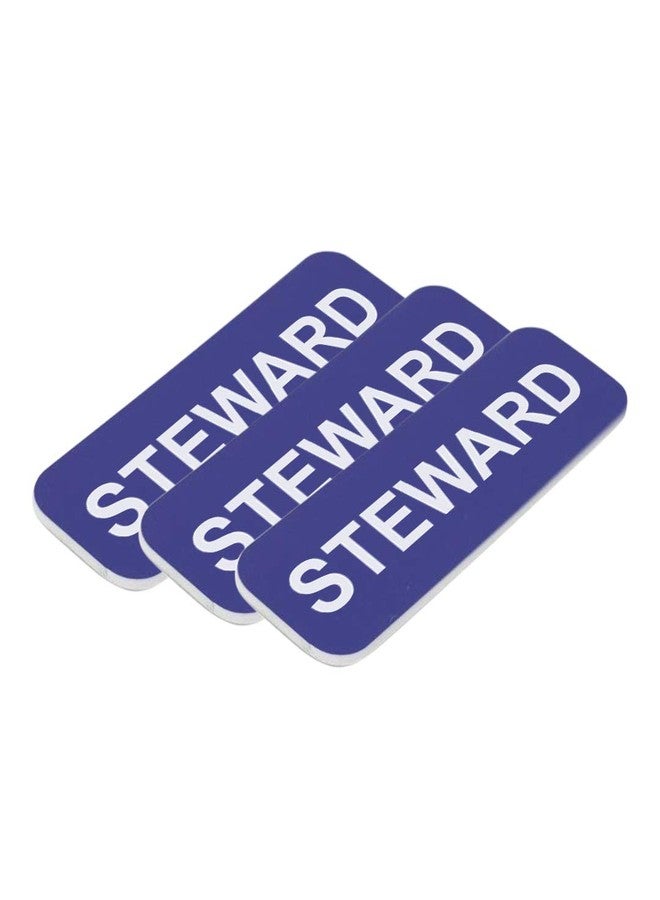 All Quality Badges Steward 1 x 3" Name Tag, Blue (3 Pack) - Image 1