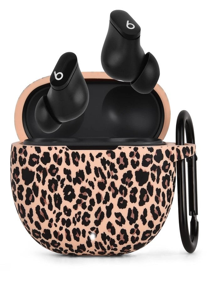 AIRSPO Case for Beats Studio Buds/Beats Studio Buds Plus Case Cover 2021/2023 Silicone Floral Printed Protective Beats Studio Buds Earbuds Headphones Case Cover Skin with Keychain (Khaki/Leopard) - Image 1
