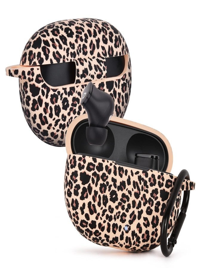 AIRSPO Case for Beats Studio Buds/Beats Studio Buds Plus Case Cover 2021/2023 Silicone Floral Printed Protective Beats Studio Buds Earbuds Headphones Case Cover Skin with Keychain (Khaki/Leopard) - Image 2