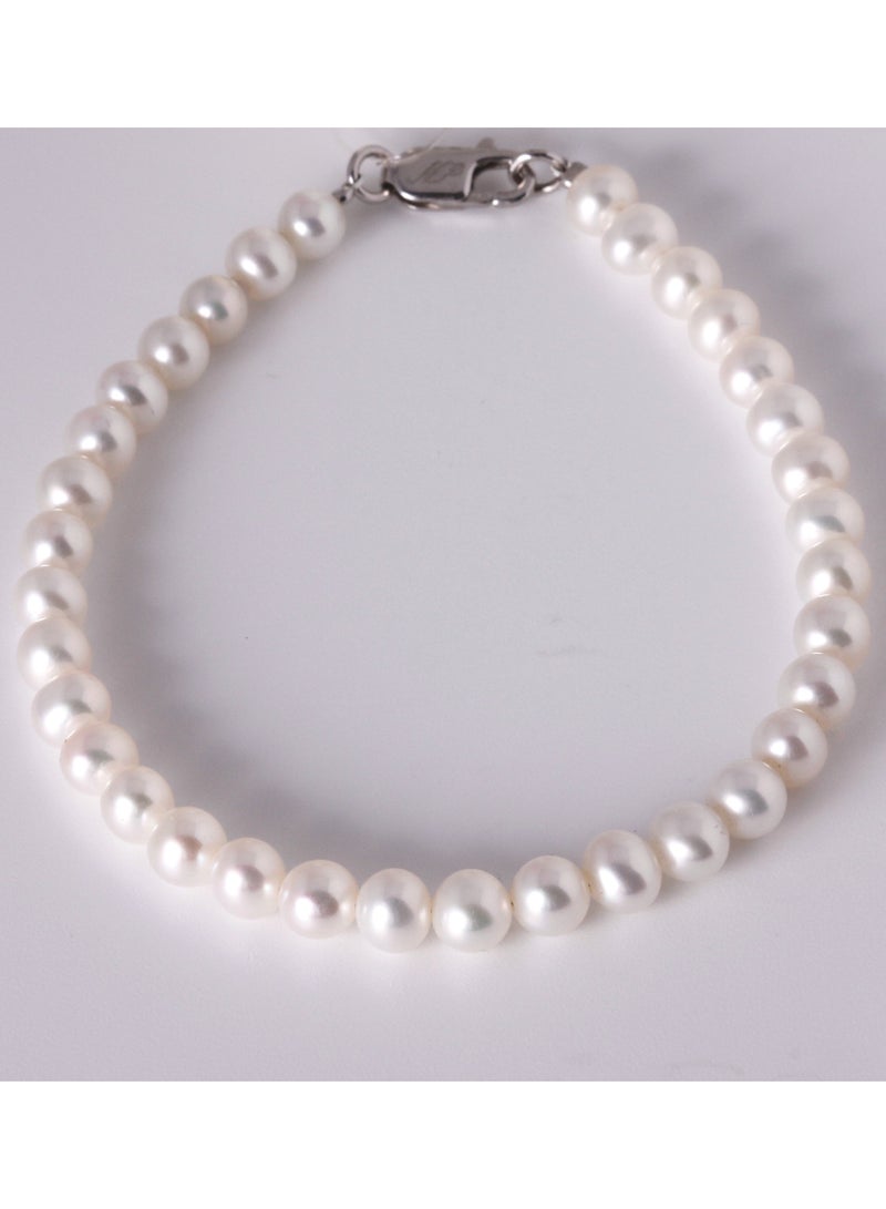 MIKURA 1st 19Cm Bracelet, Freshwater Pearls, White Color, 5.5-5.0MM, 18KW  - Image 1