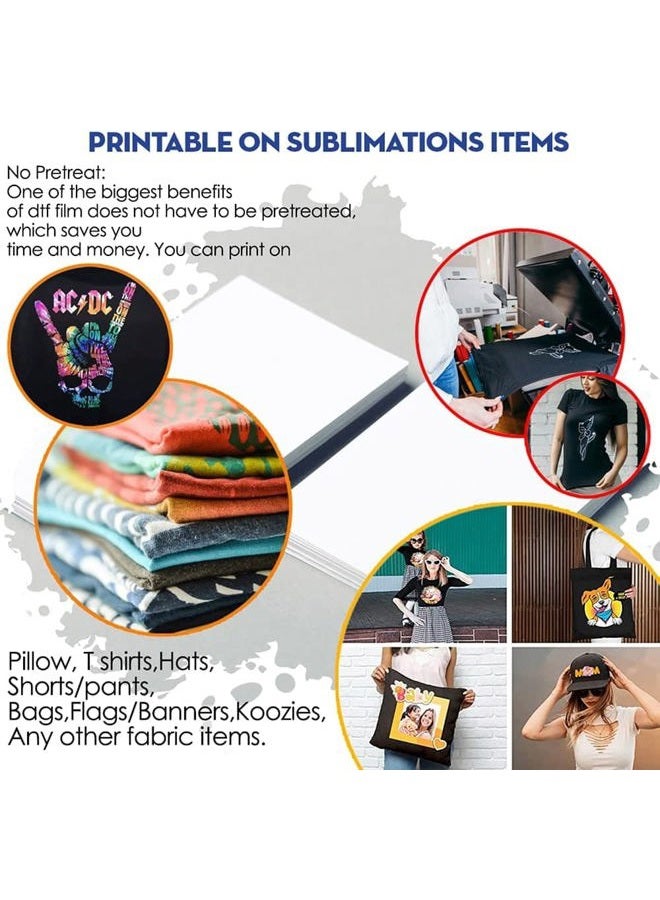 CIS Inks CISinks Hot/Cold Peel DTF Film for Sublimation 100 Sheets A3+ 13" x 19" PET Heat Transfer Paper for DIY Direct Print PreTreat Universal Waterproof Transparency on T-Shirts, for Printing Textile - Image 5