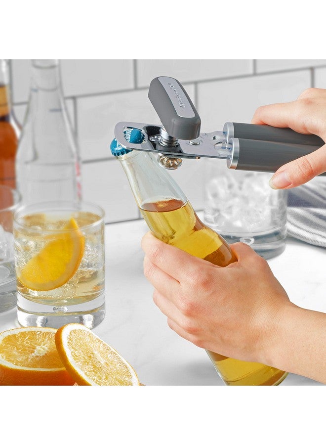 KitchenAid Classic Multifunction Can Opener and Bottle Opener Easy to Use, Razor Sharp Stainless Steel Cutting Wheel, Soft Ergonomic Handles, Charcoal - Image 5