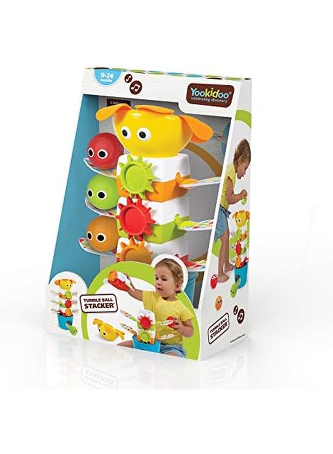 Yookidoo Tumble Ball Stacker Babies And Toddlers Musical Stacking And Tumbling Toy Battery Operated Stem Enhancing Game For Toddlers 9 Month And Up - Image 4