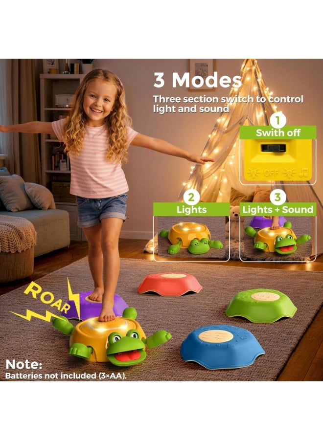 Stepping Stones for children 5-piece set of sensory frog stepping stones, non-slip balance toys for indoors and outdoors. - Image 1