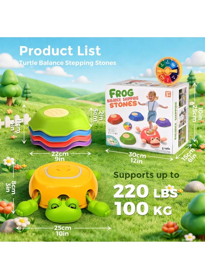 Stepping Stones for children 5-piece set of sensory frog stepping stones, non-slip balance toys for indoors and outdoors. - Image 4