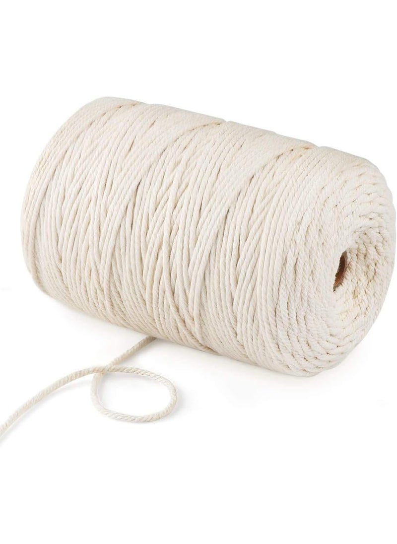 LUCRE - LUCRE 3 Ply Twisted Compatible for Macrame Cotton Cord Dori Roll Packaging Thread for Cotton Cord DIY and Other Projects 3mm 200 Mtr M No 13 - Image 1