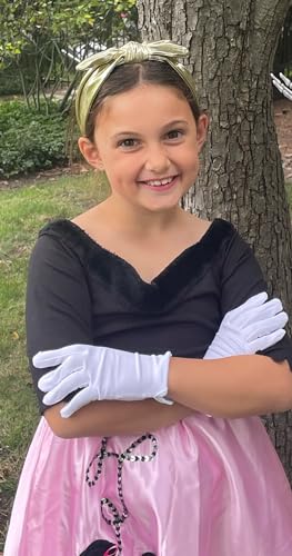 N'Ice Caps Women & Girls White Stretch Gloves for Themed Dress Occasions Children Kids (3-6 Years) - Image 3