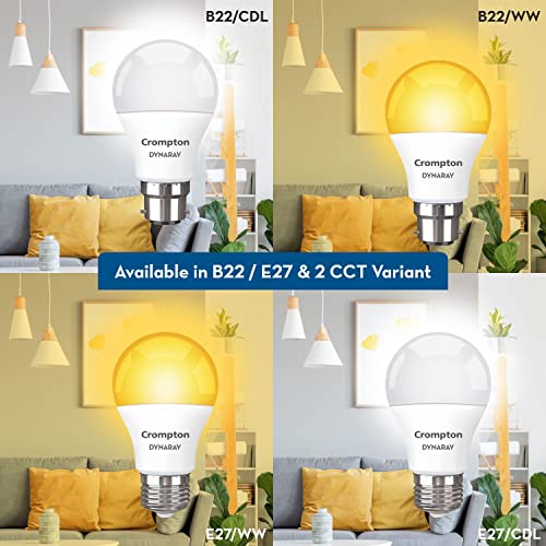 Crompton Dyna Ray 7W Round B22 LED Cool Day Light Pack of 2 - Image 4