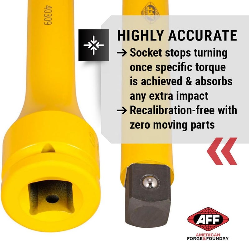 AFF Torque Limiting Extension, 3/4" Drive, 475 ft/lbs, Yellow, 40309 - Image 2