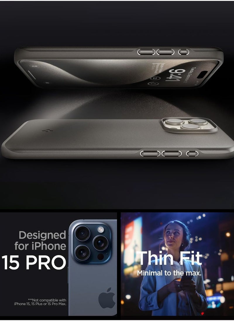 Thin Fit for iPhone 15 Pro Case Cover - Gunmetal