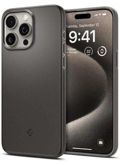 Thin Fit for iPhone 15 Pro Case Cover - Gunmetal