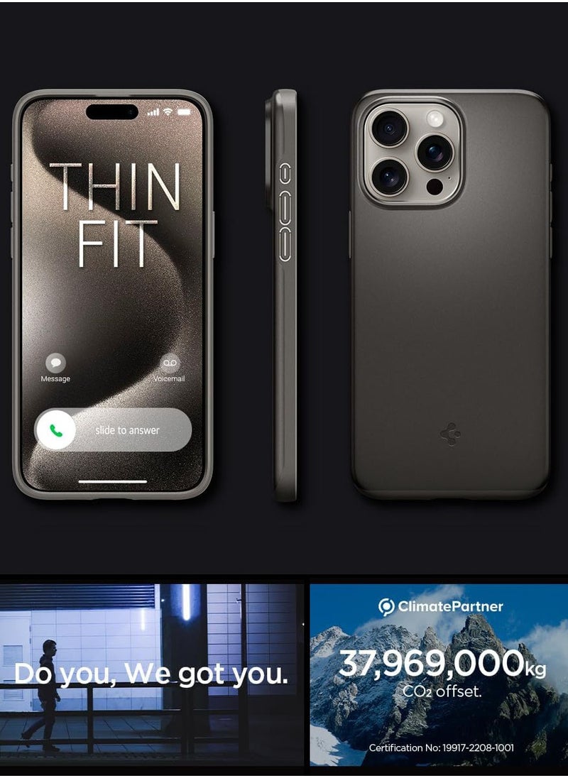 Thin Fit for iPhone 15 Pro Case Cover - Gunmetal