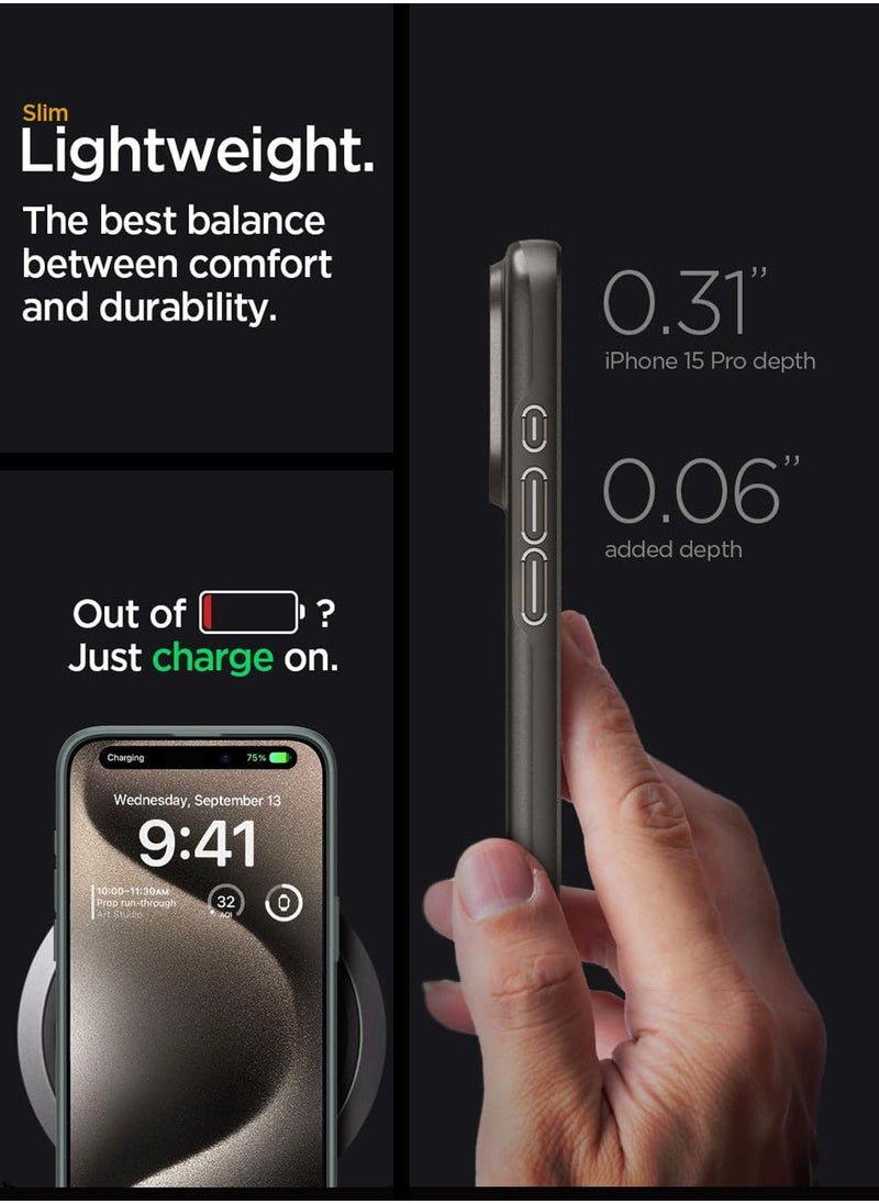 Thin Fit for iPhone 15 Pro Case Cover - Gunmetal