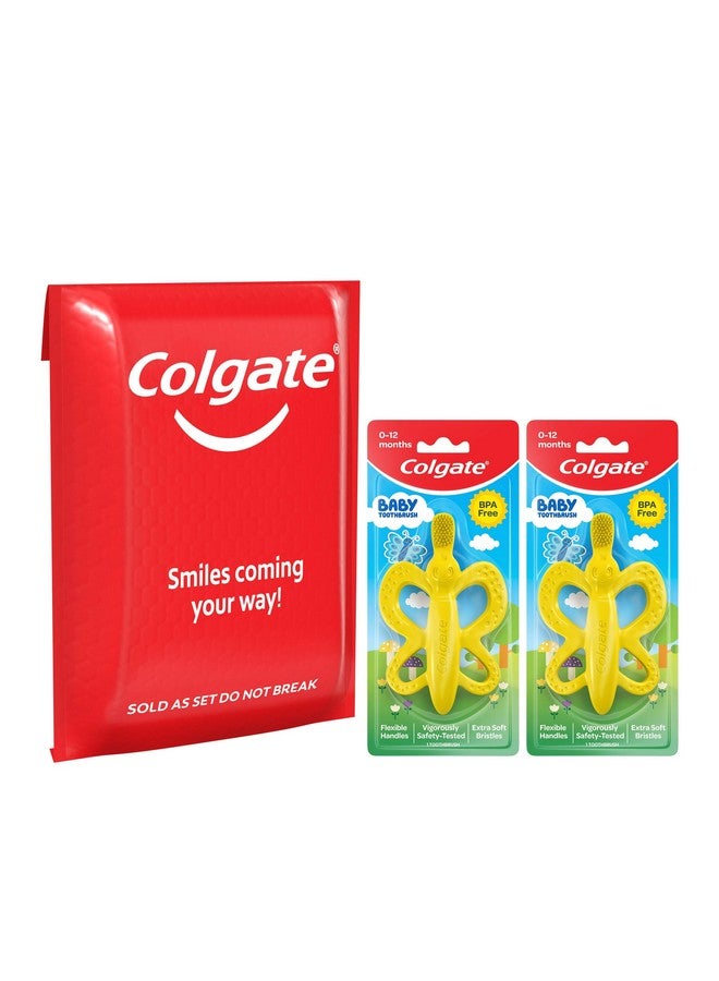 كولجيت فرشاة أسنان وعضاضة كولجيت للأطفال، خالية من مادة BPA - عبوة من قطعتين - Image 1