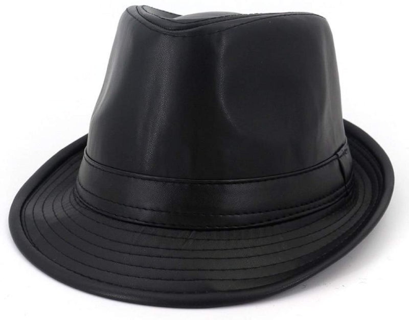 Zacharias G3E Men's Leather Fedora Cowboy Hat Black_Free Size (Pack of 1) - Image 1