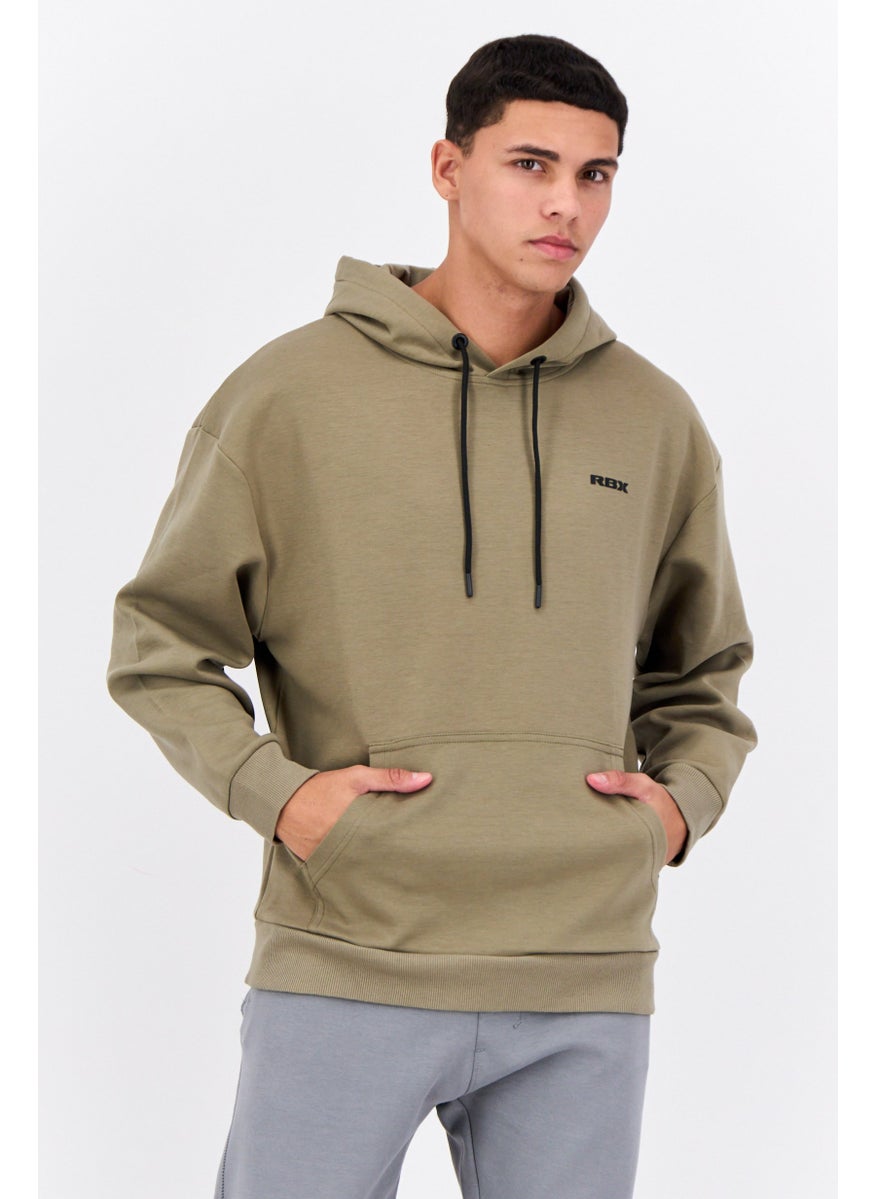 RBX Men Sportswear Fit Long Sleeve Outdoor Hooded, Olive  - Image 1