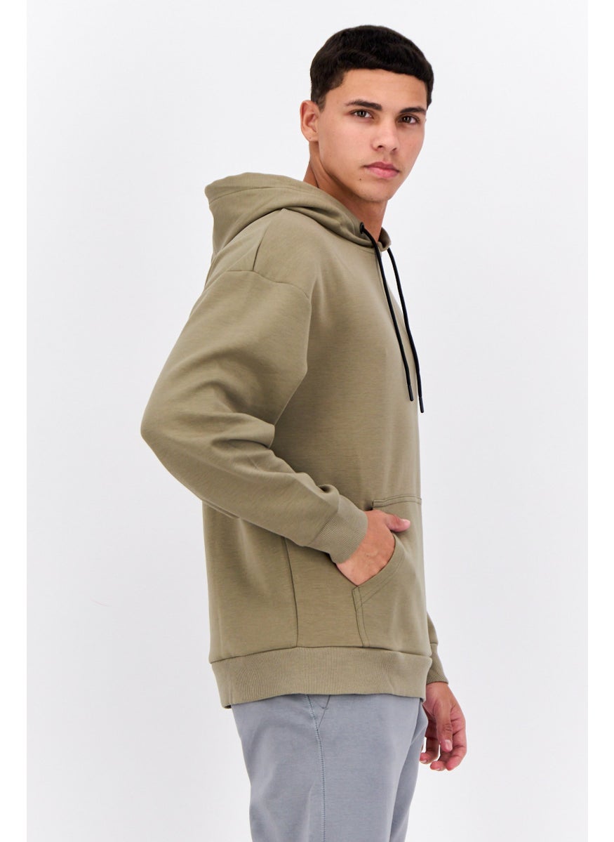 RBX Men Sportswear Fit Long Sleeve Outdoor Hooded, Olive  - Image 2