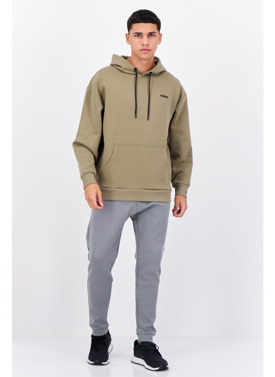 RBX Men Sportswear Fit Long Sleeve Outdoor Hooded, Olive  - Image 4