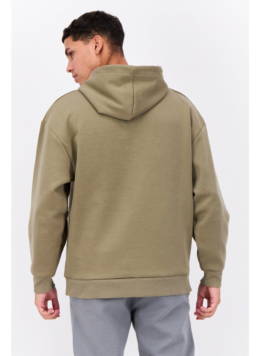 RBX Men Sportswear Fit Long Sleeve Outdoor Hooded, Olive  - Image 3
