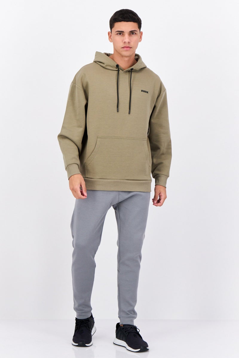 RBX ملابس رياضية للرجال بأكمام طويلة مناسبة للخارج مع غطاء رأس، زيتوني - Image 4