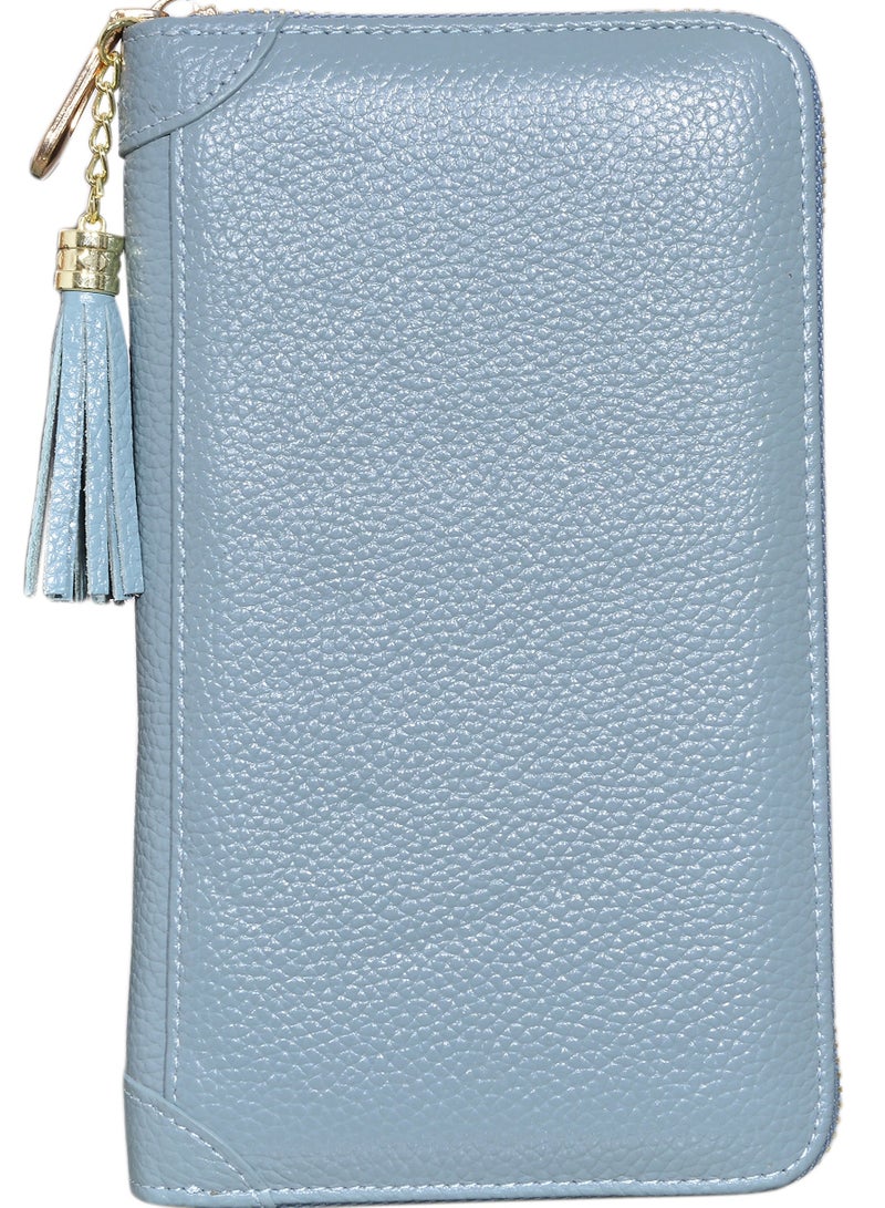 Stylish RFID Blocking Genuine Leather Wallet for Women, Zipper Card Holder with 60 Slots, Perfect Gift for Girls  - Image 2