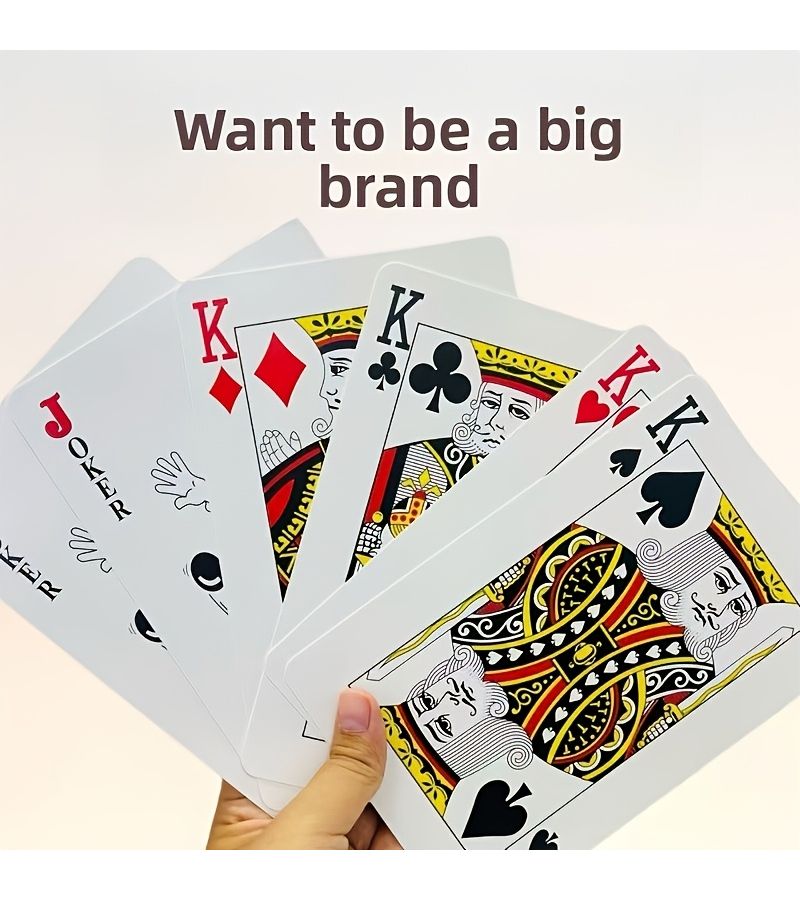 Extra Large 54pcs 9.49 X 6.89 Inches Playing Cards Fold Resistant Family Game - Image 1