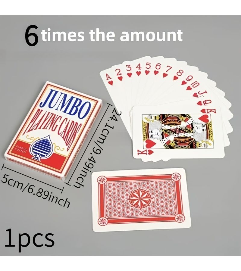 Extra Large 54pcs 9.49 X 6.89 Inches Playing Cards Fold Resistant Family Game - Image 2