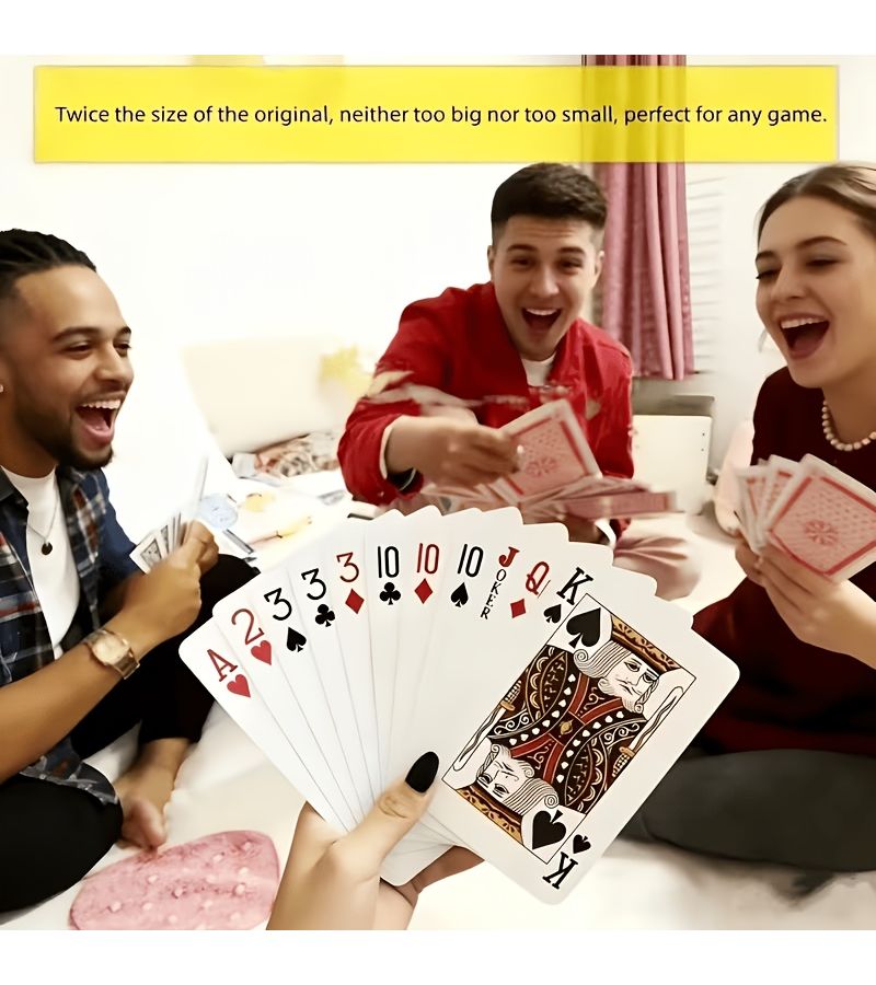 Extra Large 54pcs 9.49 X 6.89 Inches Playing Cards Fold Resistant Family Game - Image 4