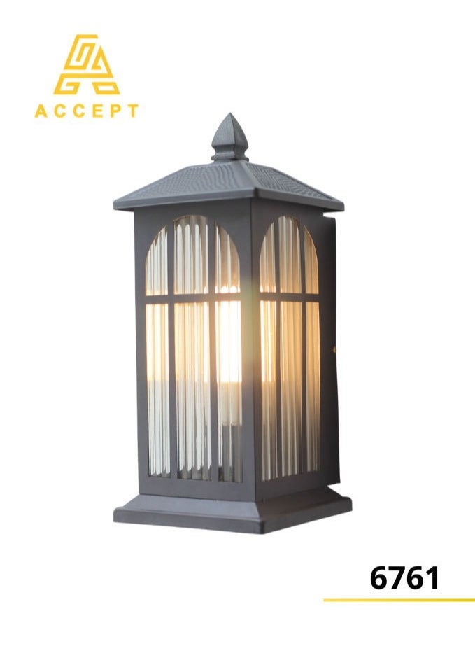 ACCEPT Classic Black Wall Lantern with E27 Bulb Base  - Image 2
