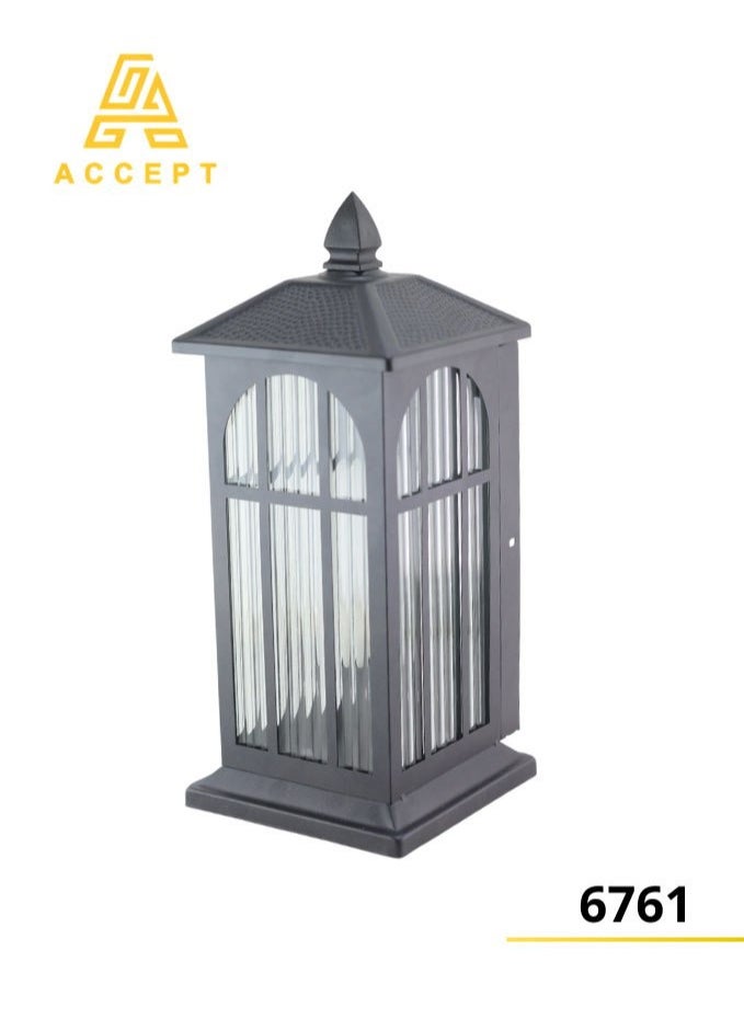 ACCEPT Classic Black Wall Lantern with E27 Bulb Base  - Image 3