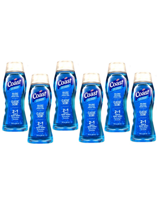 Coast 2 in 1 Hair Body Wash Classic Scent 18 Oz Pack of 6 - Image 3