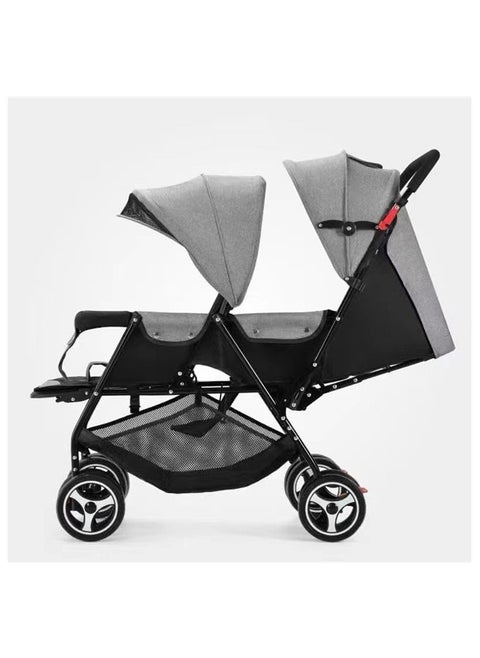 Double Twin Baby Stroller BasketFully Recylinable5 Point Seat BeltCushioned SeatNewborn Baby/Kids