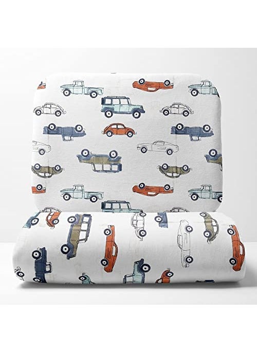 MOM'S HOME MOM'S Home Organic Cotton Baby Muslin Ac Quilt/Blanket- Car - 100X100 Cm, Lightweight (Multicolor)  - Image 3