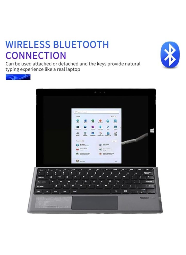 erorex - Bluetooth 5.0 Wireless Keyboard with Touchpad for Microsoft Surface Pro 4/5/6/7/7+ Portable Tablet Flip Stand Built in Battery Type C Charging Keyboard - Image 1