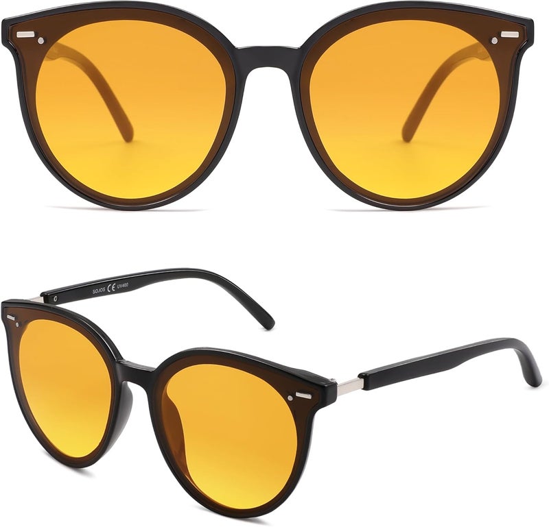 Sojos Sunglasses Womens Trendy 2025 Classic Round Retro Vintage Shades Large Frame Sunnies SJ2067 - Image 3