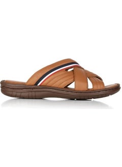 U.S. Polo Assn. Delmar Genuine Real Leather Tan Anatomical Sole Men's Slippers  - Image 2
