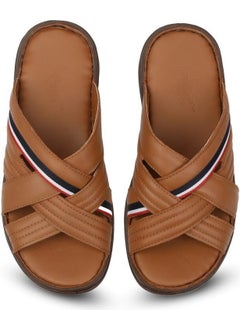 U.S. Polo Assn. Delmar Genuine Real Leather Tan Anatomical Sole Men's Slippers  - Image 5