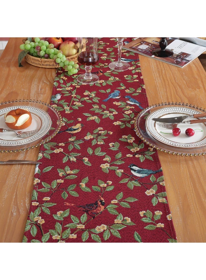 الجيموسي مفرش سفرة زينه لطاولة الطعام طويل أمريكي عتيق، طاولة شاي، مفرش طاولة وعلم، مفرش طاولة طويل مطرز بالجاكار الفاخر الخفيف 30*180 سم - Image 4