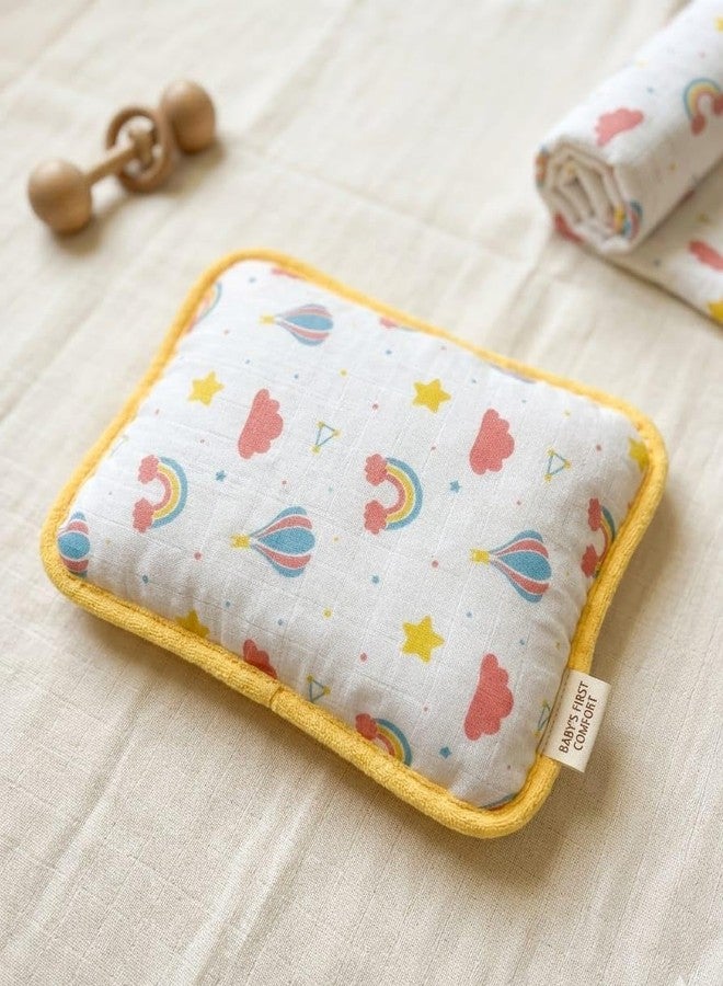 NME COLLECTION Baby Pillow for Newborns with Mustard Seed Filling | Rai Head Shaper Pillow for Infants | Neck Support Pillow 0-12 Months | Soft and Safe Sleep Essentials for Your Little One (Rai) - Image 3