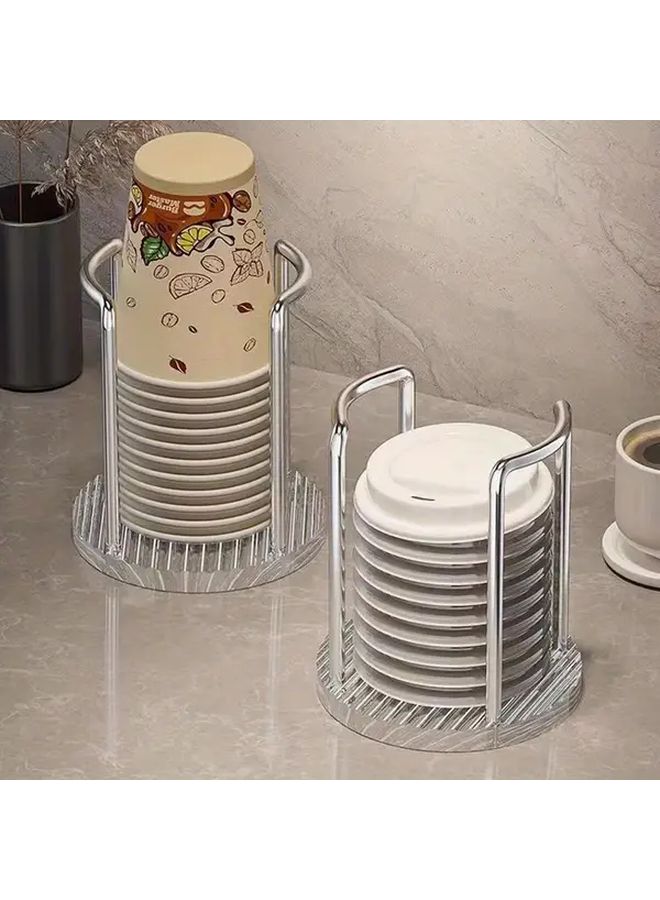 Golden Plastic Cup Holder Organizer Stackable Multi Compartment Countertop Storage - Image 1