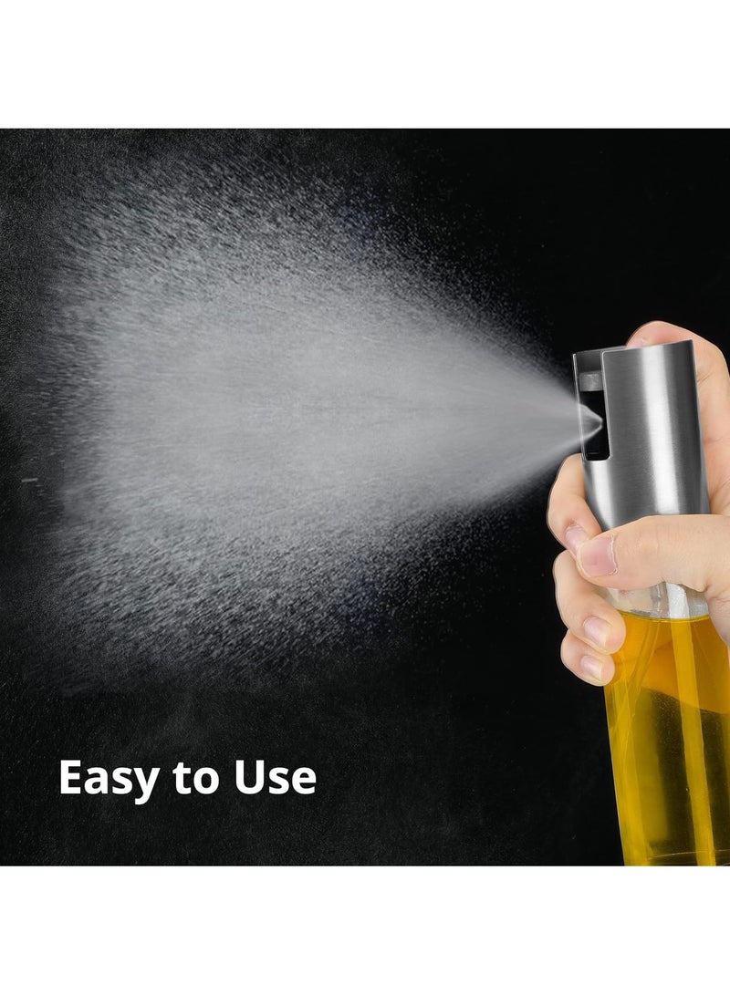 MARKQ زجاجة رذاذ زيت 100 مل رذاذ زيت الزيتون لتجهيز الطعام، تتبيل السلطة، الشواء، قلاية الهواء، المطبخ، الشواء، الخبز، رذاذ الخل، فضي - Image 3