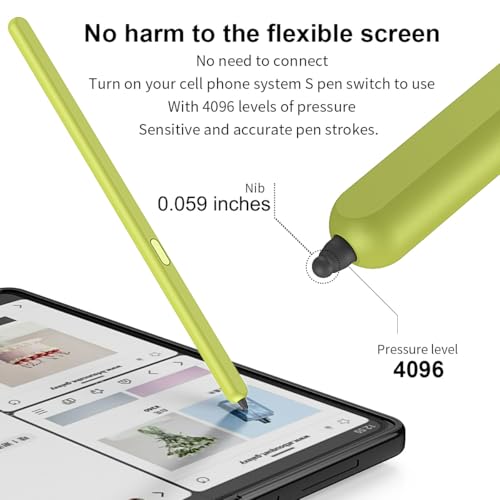 SHIEID Galaxy Z Fold 6 S Pen Fold Edition, Slim Replacement S Pen with Anti-Mistouch Technology, Compatible with Samsung Galaxy Z Fold 6/Z Fold 5/Fold 4/Fold 3 + Tips/Nibs, Green - Image 5