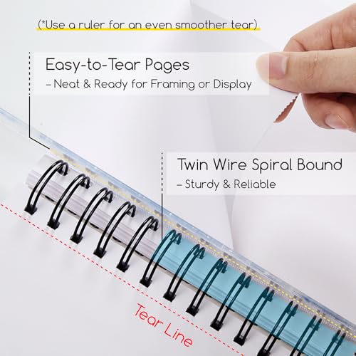 MEEDEN Mixed Media Paper Pad: 9" x 12" 112lb/165gsm Spiral Bound Mixed Media Sketchbook with DIY Cover - 60 Sheets Art Drawing Pad for Wet & Dry Media Watercolor, Acrylic, Markers, Pastels, Pencils - Image 5