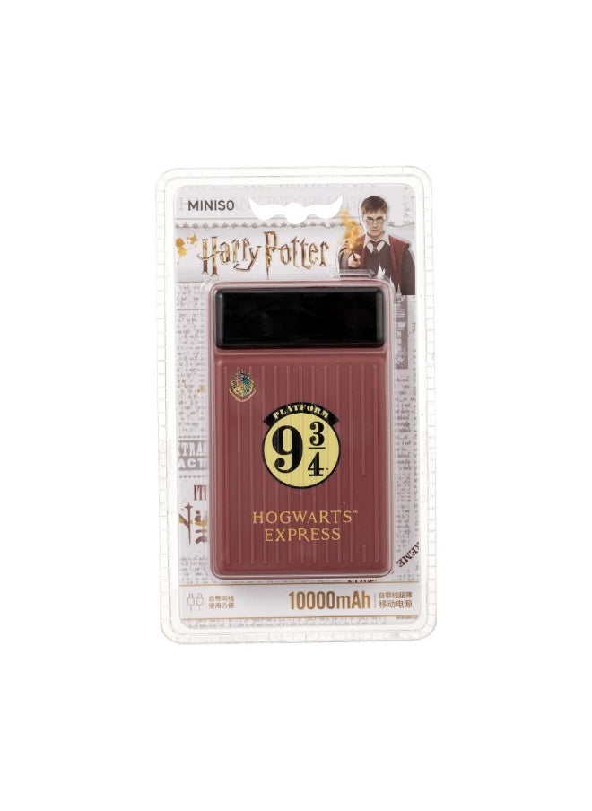 Miniso MINISO Harry Potter 10000mAh Ultra Thin Power Bank with Cable (Jujube Red) Model: PF01 – Sleek and Magical Charging Solution 