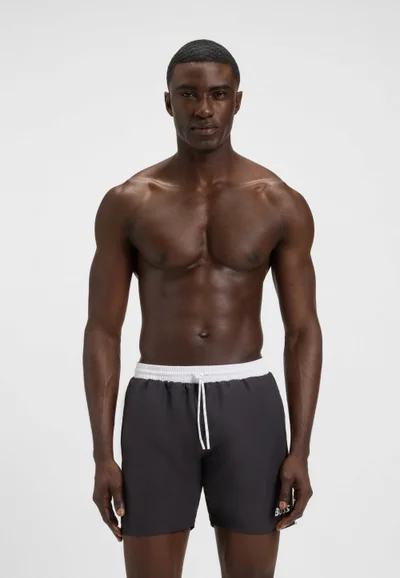BOSS Swim shorts with contrast logo and piping