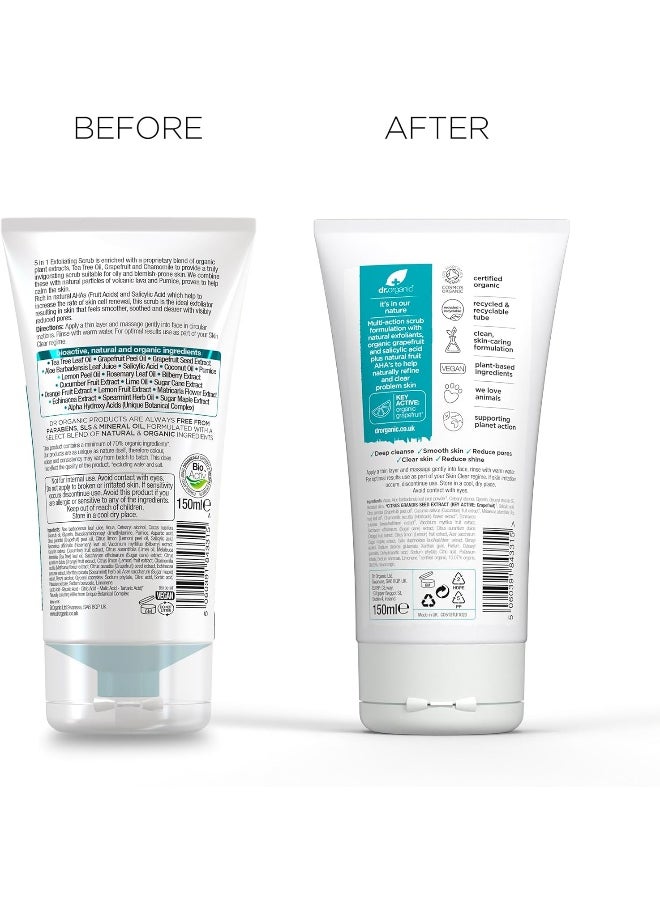 dr.organic - 5 In 1 Skin Clear Tea Tree Exfoliating Scrub - Image 1