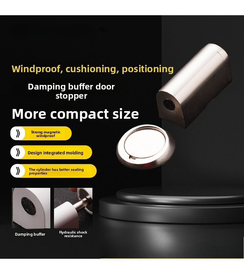 1pc White Strong Magnetic No Drill Door Stopper Invisible Floor Holder Silent Windproof Anti Collision For Bedroom Bathroom - Image 1