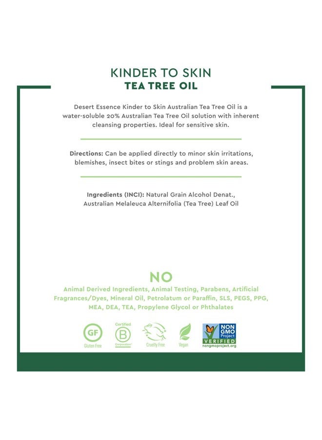 Desert Essence Kinder to Skin Australian Tea Tree Oil - Gentle Cleansing & Clarifying Solution For Soothing Problematic Skin - Reduce Redness & Irritation - Vegan, Gluten-Free, Cruelty-Free - 4oz - Image 5