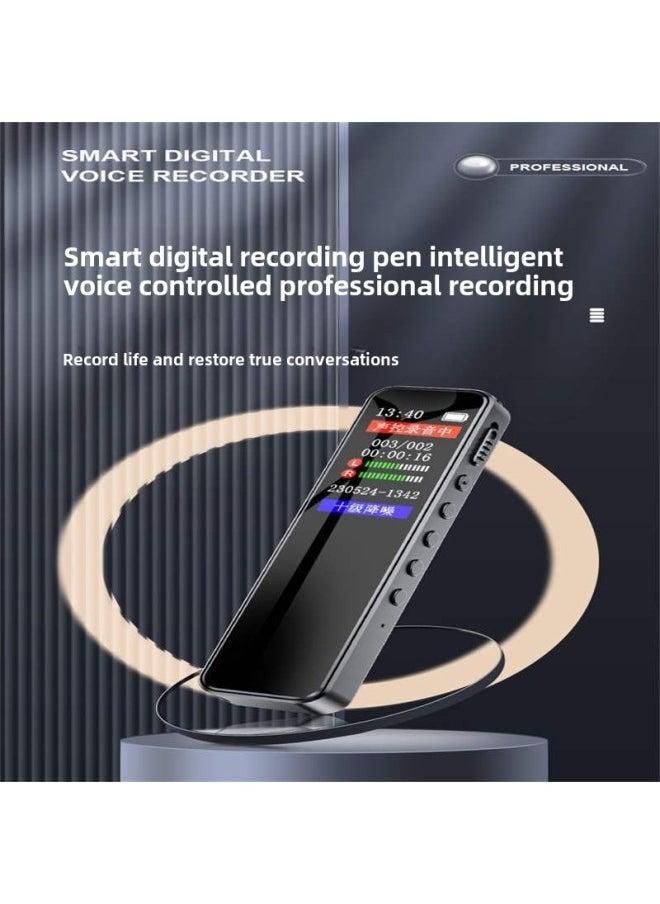 Generic - Professional Recording Pen Automatic Recording Artifact Equipment Students Compact Portable Super Long Standby Noise Meeting Intelligent-Body Color:Cool Black Enhanced Version [ai Intelligent Recording]-Memory Capacity:32g [recording Pen Pet Body--lifetime Warranty]-official Standard Configuration - Image 1